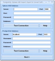 PostgreSQL Sybase ASE Import, Export & Convert Sof screenshot